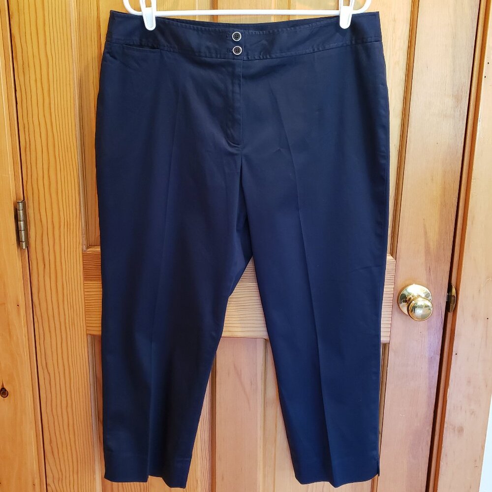 Jones New York Signature Women's Cotton Blend Cropped Pants, Size: 16